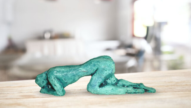 Tonskulptur | Akt - Frau in türkis